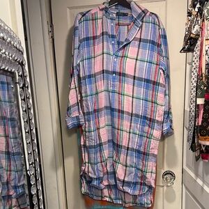 Polo Ralph Lauren Plaid Long Sleeve Dress - Pink, Blue, Green